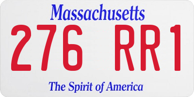 MA license plate 276RR1