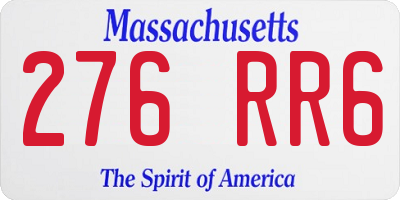 MA license plate 276RR6