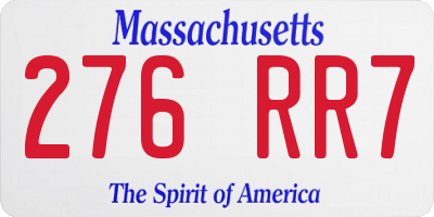 MA license plate 276RR7