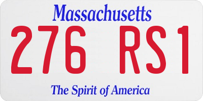 MA license plate 276RS1