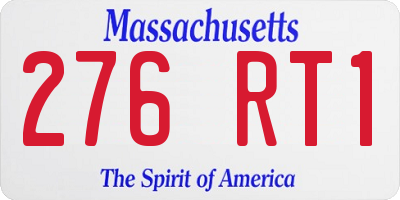 MA license plate 276RT1