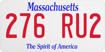 MA license plate 276RU2