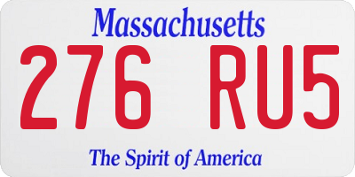 MA license plate 276RU5
