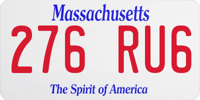 MA license plate 276RU6