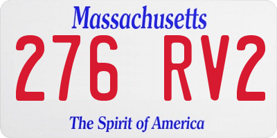MA license plate 276RV2