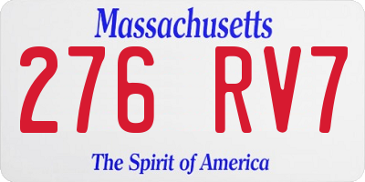 MA license plate 276RV7