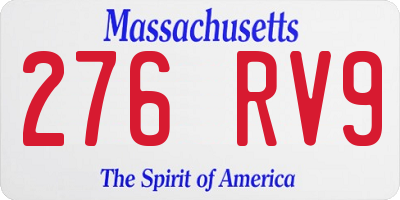 MA license plate 276RV9