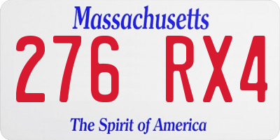 MA license plate 276RX4