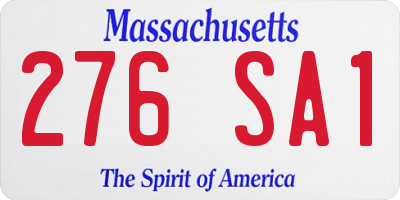 MA license plate 276SA1
