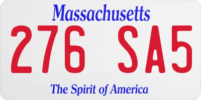 MA license plate 276SA5