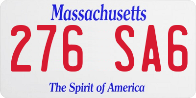 MA license plate 276SA6