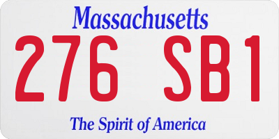 MA license plate 276SB1