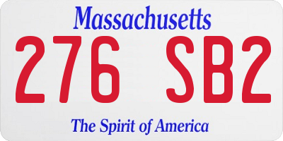 MA license plate 276SB2