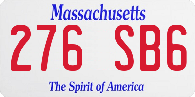 MA license plate 276SB6