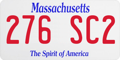 MA license plate 276SC2