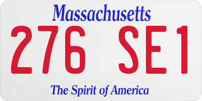 MA license plate 276SE1