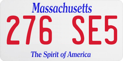 MA license plate 276SE5