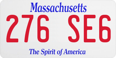 MA license plate 276SE6