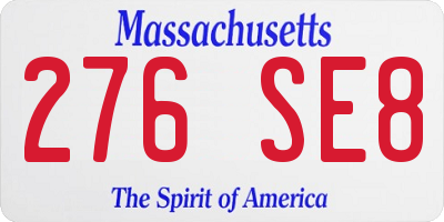 MA license plate 276SE8