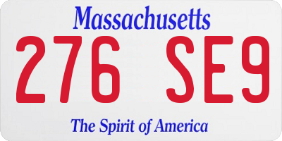 MA license plate 276SE9
