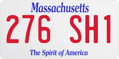MA license plate 276SH1