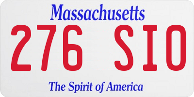 MA license plate 276SI0