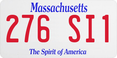 MA license plate 276SI1