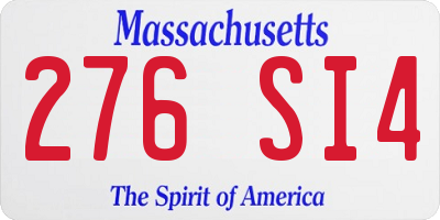 MA license plate 276SI4