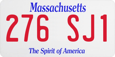 MA license plate 276SJ1