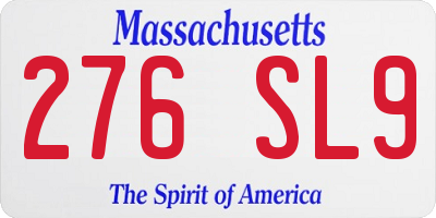 MA license plate 276SL9