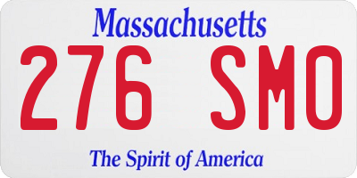 MA license plate 276SM0