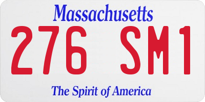 MA license plate 276SM1