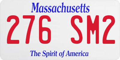 MA license plate 276SM2
