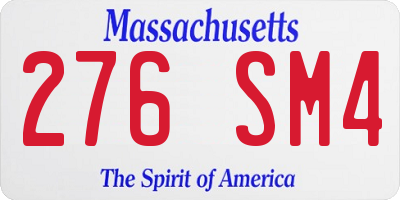 MA license plate 276SM4