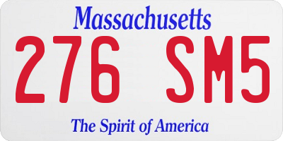 MA license plate 276SM5