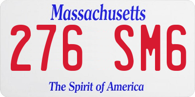 MA license plate 276SM6