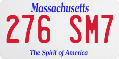MA license plate 276SM7