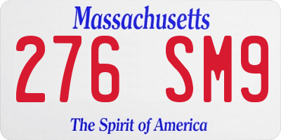 MA license plate 276SM9
