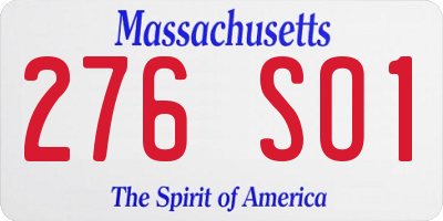 MA license plate 276SO1