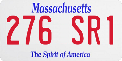 MA license plate 276SR1
