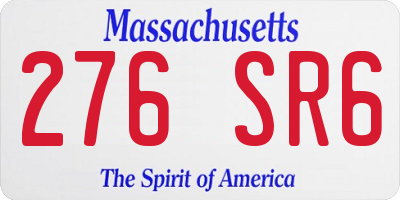 MA license plate 276SR6