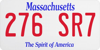 MA license plate 276SR7