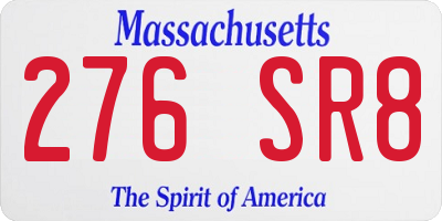 MA license plate 276SR8