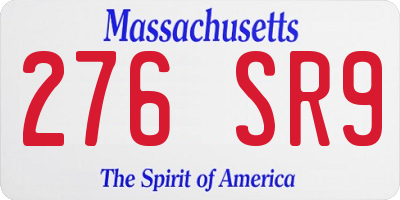 MA license plate 276SR9