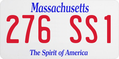 MA license plate 276SS1