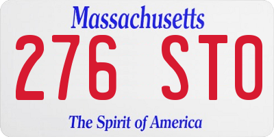 MA license plate 276ST0