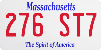 MA license plate 276ST7