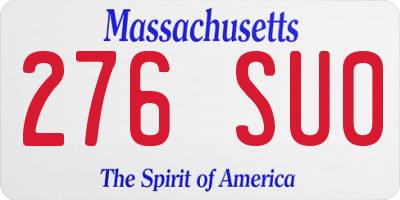 MA license plate 276SU0