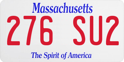 MA license plate 276SU2