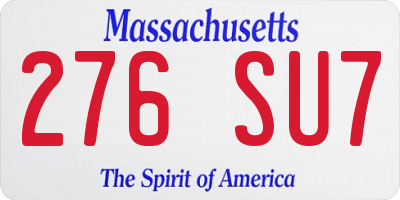 MA license plate 276SU7